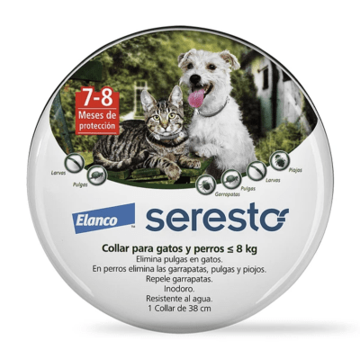 ELANCO SERESTO COLLAR ANTIPULGAS PARA PERROS Y GATOS DE MENOS DE 8 KILOS (38 cm)1