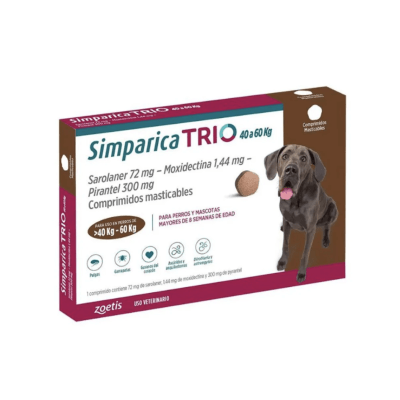 SIMPARICA TRIO (1 COMPRIMIDO) PARA PERROS DE 40 A 60KG1