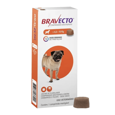 BRAVECTO PARA PERROS DESDE LAS 12 SEMANAS DE 4 a 10 KG