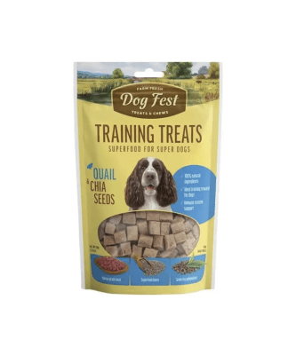 DOG FEST TRAINING TREATS QUAIL AND CHIA SEEDS PARA PERROS ADULTOS 90g