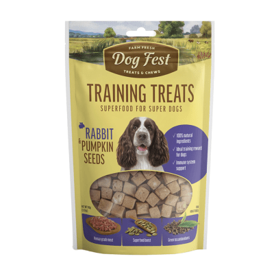 DOG FEST TRAINING TREATS RABBIT AND PUMPKIN SEEDS PARA PERROS ADULTOS 90g1
