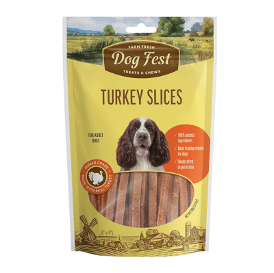 DOG FEST TURKEY SLICES PARA PERROS ADULTOS 90g1