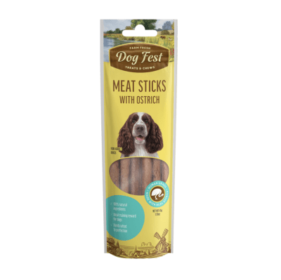DOG FEST MEAT STICKS WITH OSTRICHT PARA PERROS ADULTOS 45g