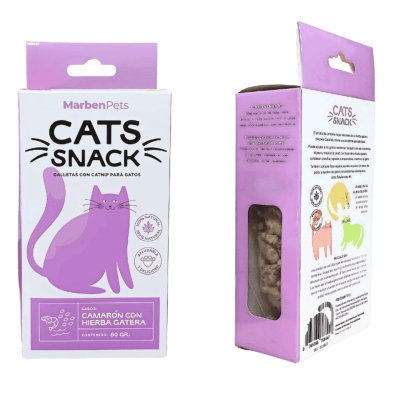 CATS SNACK MARBENPETS CON SABOR CAMARÓN Y HIERBA GATERA 80gr