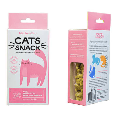 CATS SNACK MARBENPETS CON SABOR ATÚN Y HIERBA GATERA 80gr