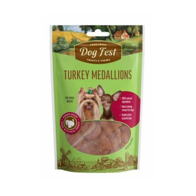 DOG FEST TURKEY MEDALLIONS PARA RAZAS PEQUEÑAS 55g1