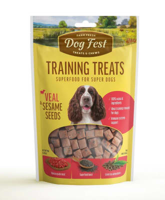 DOG FEST TRAINING TREATS WITH VEAL AND SESAME SEEDS PARA PERROS ADULTOS 90g
