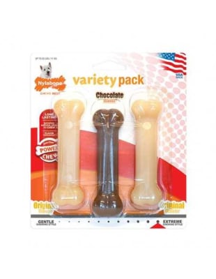 NYLABONE JUGUETE RESISTENCIA TRI-PACK CHOCOLATE1