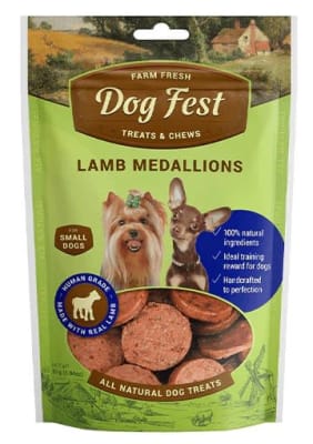DOG FEST LAMB MEDALLIONS PARA RAZAS PEQUEÑAS 55g1