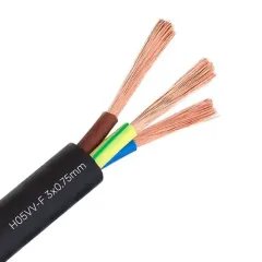 CABLE CORDON ELECTRICO 3X0.75MM H05VV F MTS NEGRO