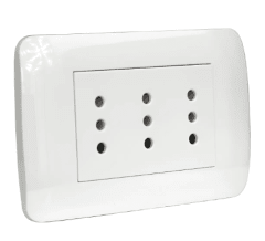 TOMA CORRIENTE TRIPLEX 10A 250V BLANCO LEXO