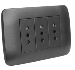 TOMA CORRIENTE TRIPLEX 10A 250V GRAFITO LEXO