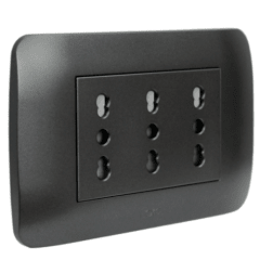 TOMA CORRIENTE TRIPLEX 10A/16A 250V GRAFITO LEXO