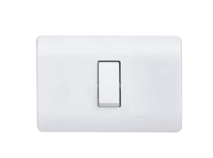 PLACA GENESIS ARMADA CON INTERRUPTOR 9/12 16A 250C - BLANCO