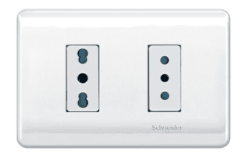 ENCHUFE DOBLE ARMADO GENESIS 10/16 + ENCHUFE 10A -BLANCO SCHNEIDER ELECTRIC