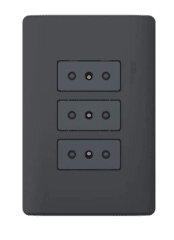 ENCHUFE TRIPLE ARMADO GENESIS BLACK 10A 2P+T - NEGRO SCHNEIDER ELECTRIC