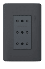 ENCHUFE TRIPLEX 10A 2P+T GENESIS BLACK ARMADO Y CABLEADO - NEGRO SCHNEIDER ELECTRIC
