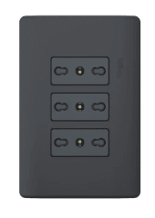 ENCHUFE TRIPLE ARMADO GENESIS BLACK 10/16A 2P+T - NEGRO SCHNEIDER ELECTRIC