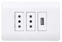 ENCHUFE DOBLE 10A + TOMA USB ARMADO GENESIS - BLANCO  Schneider Electric