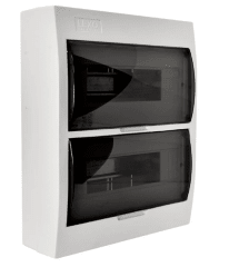 TABLERO SOBREPUESTO 24 POLOS TAPA COLOR HUMO L/H IP41 LEXO