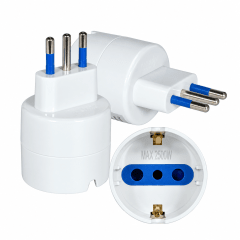 ADAPTADOR SHUKO CON PROTECCION 2P+T 10A BLANCO LEXO