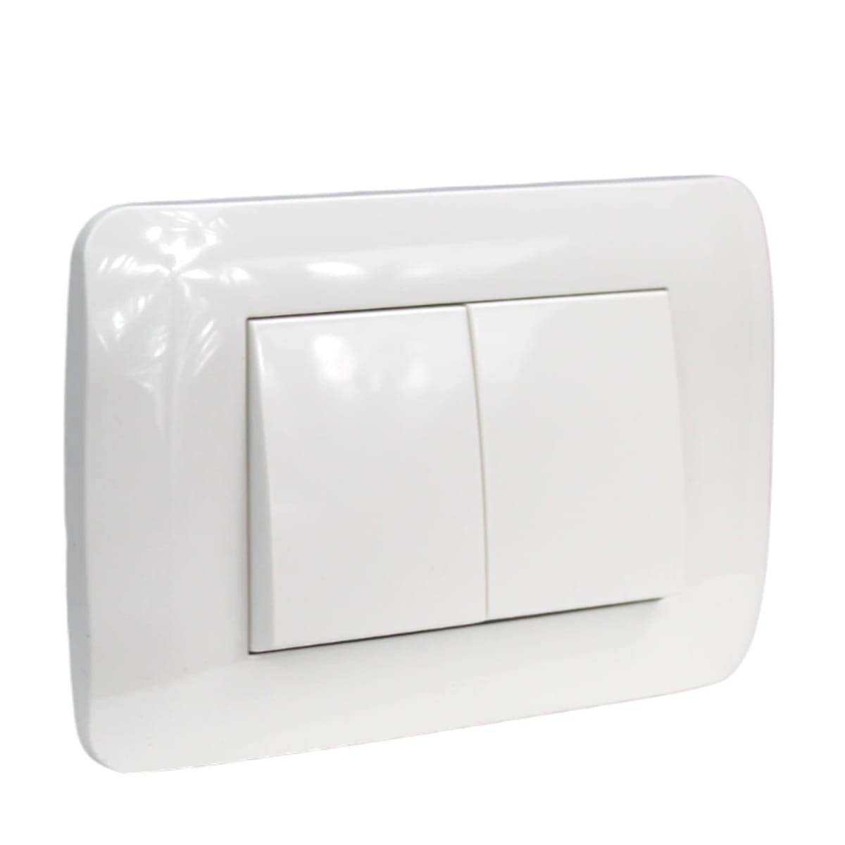 INTERRUPTOR DOBLE 9/15 TECLON 36MM 10A 250V BLANCO ARMADO - LEXO1