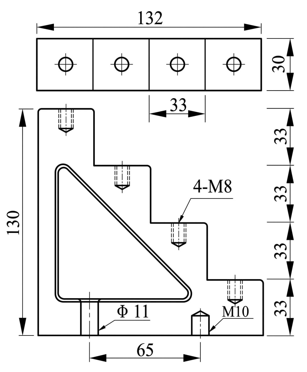 AISLADOR TIPO ESCALERA DE RESINA 4x30 CON PERNOS3