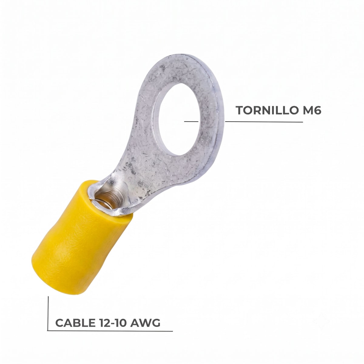 ANILLO 12-10 AWG AMARILLO M6 100UNI2