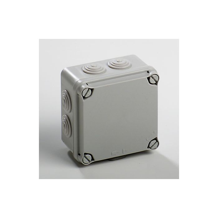 CAJA ESTANCA CON SALIDA 100X100X70MM IP65 CON TORNILLOS1