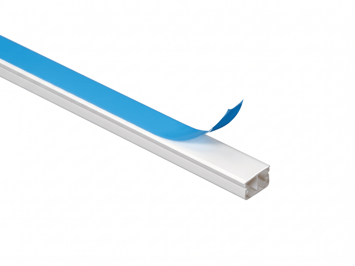 BANDEJA PVC BLANCA 20x10mm CON ADHESIVO x TIRA2