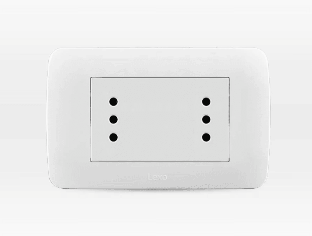 TOMA CORRIENTE DUPLEX 10A 250V BLANCO LEXO1