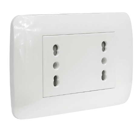 TOMA CORRIENTE DUPLEX 10A/16A 250V BLANCO LEXO1