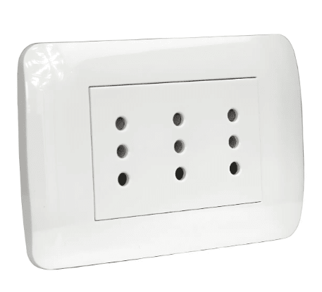 TOMA CORRIENTE TRIPLEX 10A 250V BLANCO LEXO1