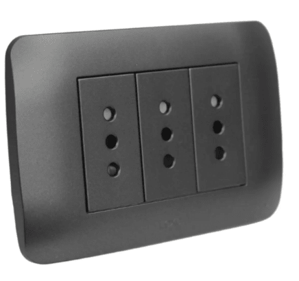 TOMA CORRIENTE TRIPLEX 10A 250V GRAFITO LEXO1