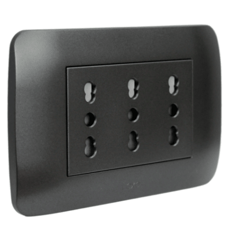 TOMA CORRIENTE TRIPLEX 10A/16A 250V GRAFITO LEXO1