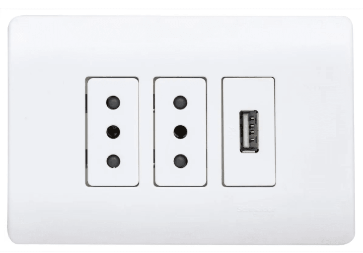 ENCHUFE ARMADO 2P 10A + USB BLANCO GENESIS BLANCO SCHNEIDER ELECTRIC1