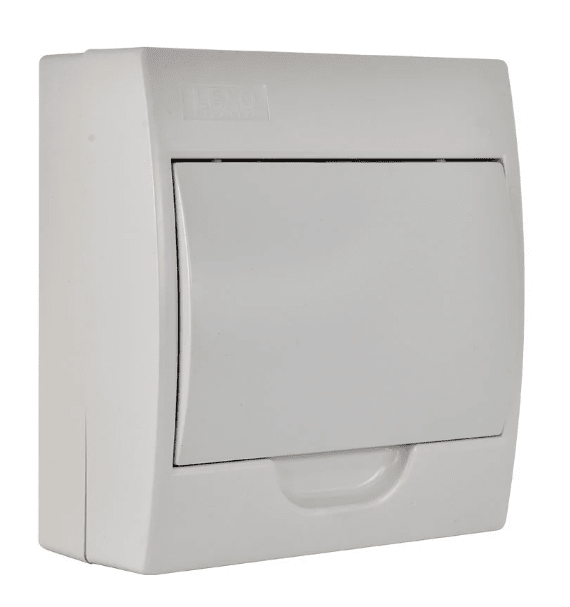 TABLERO SOBREPUESTO 8 POLOS TAPA BLANCA L/H IP41 LEXO1
