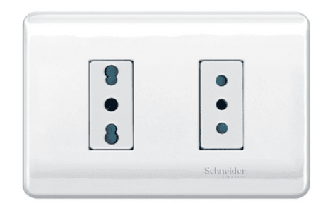 ENCHUFE DOBLE ARMADO GENESIS 10/16 + ENCHUFE 10A -BLANCO SCHNEIDER ELECTRIC1