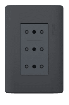 ENCHUFE TRIPLEX 10A 2P+T GENESIS BLACK ARMADO Y CABLEADO - NEGRO SCHNEIDER ELECTRIC1