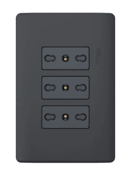 ENCHUFE TRIPLE ARMADO GENESIS BLACK 10/16A 2P+T - NEGRO SCHNEIDER ELECTRIC1
