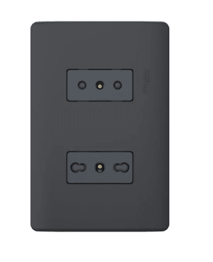 ENCHUFE DOBLE ARMADO GENESIS BLACK 10/16 + ENCHUFE 10A - NEGRO SCHNEIDER ELECTRIC1