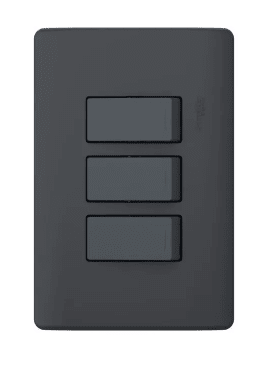 INTERRUPTOR TRIPLE ARMADO 9/24 GENESIS BLACK 16A 250V - NEGRO  Schneider Electric1