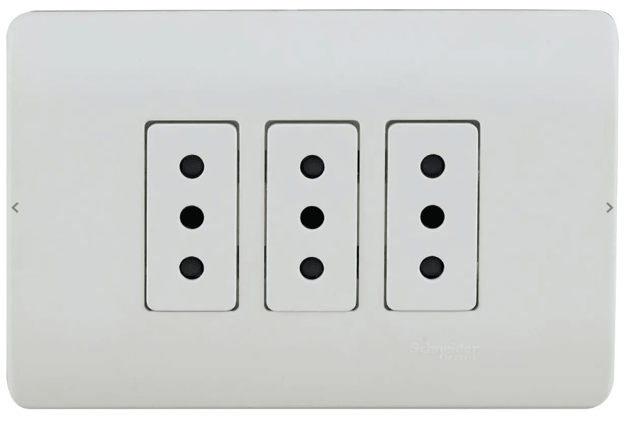 ENCHUFE TRIPLE ARMADO GENESIS 10A 2P+T 250V - BLANCO SCHNEIDER ELECTRIC1