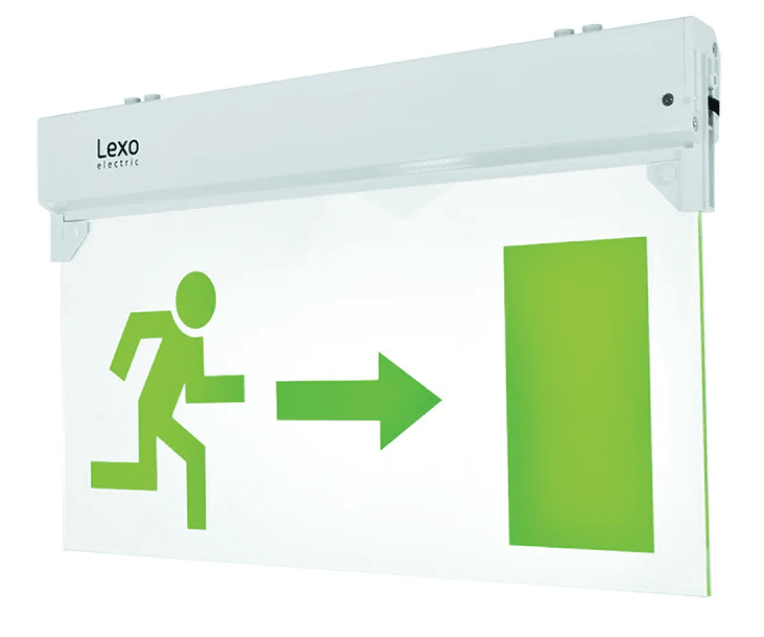 BANDEROLA SALIDA LED 6 HORAS CON INDICADOR DE SALIDA FONDO VERDE1