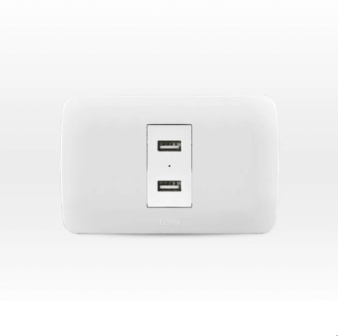 TOMA USB 5V C.C. 1100MA BLANCO ARMADO LEXO1