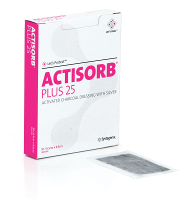 ACTISORB PLUS 10.5x10.5cm CARBON PLATA.10.MAP105