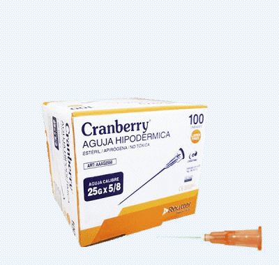 aguja hipodérmica 25 g 5/8