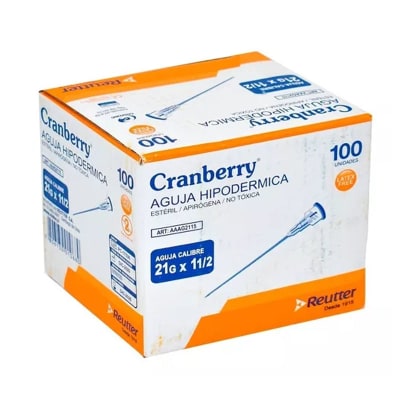 aguja hipodérmica 21 g 1/2