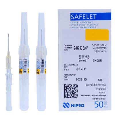 Cateter 24 G X 3/4 Nipro