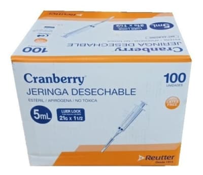 Jeringa 5 ML Luer Lock Con Aguja de 21g x 1 1/2          